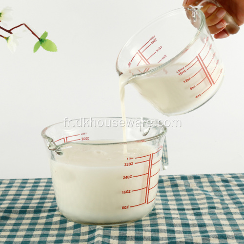 Ensemble de tasses à mesurer en verre avec base en silicone